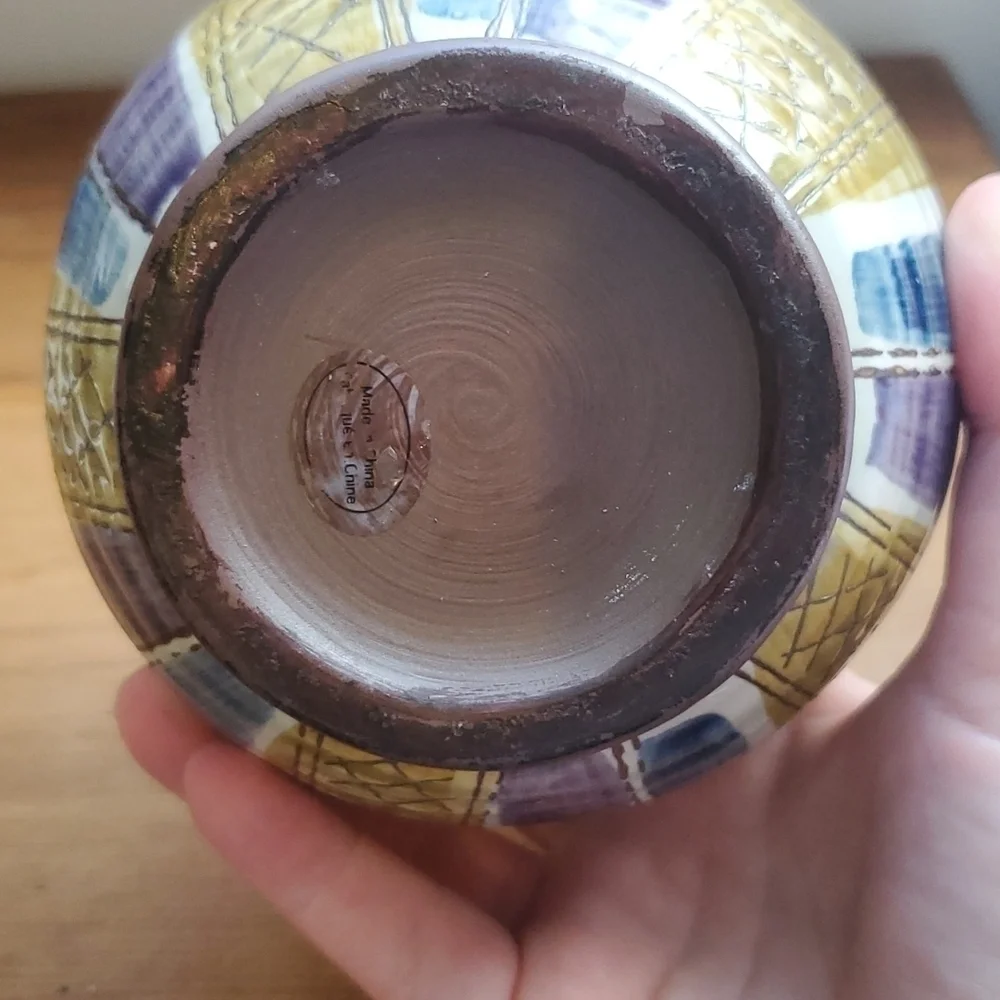 RARE Anthropologie Decorative Vase Purple Blue Green - Picture 3 of 4
